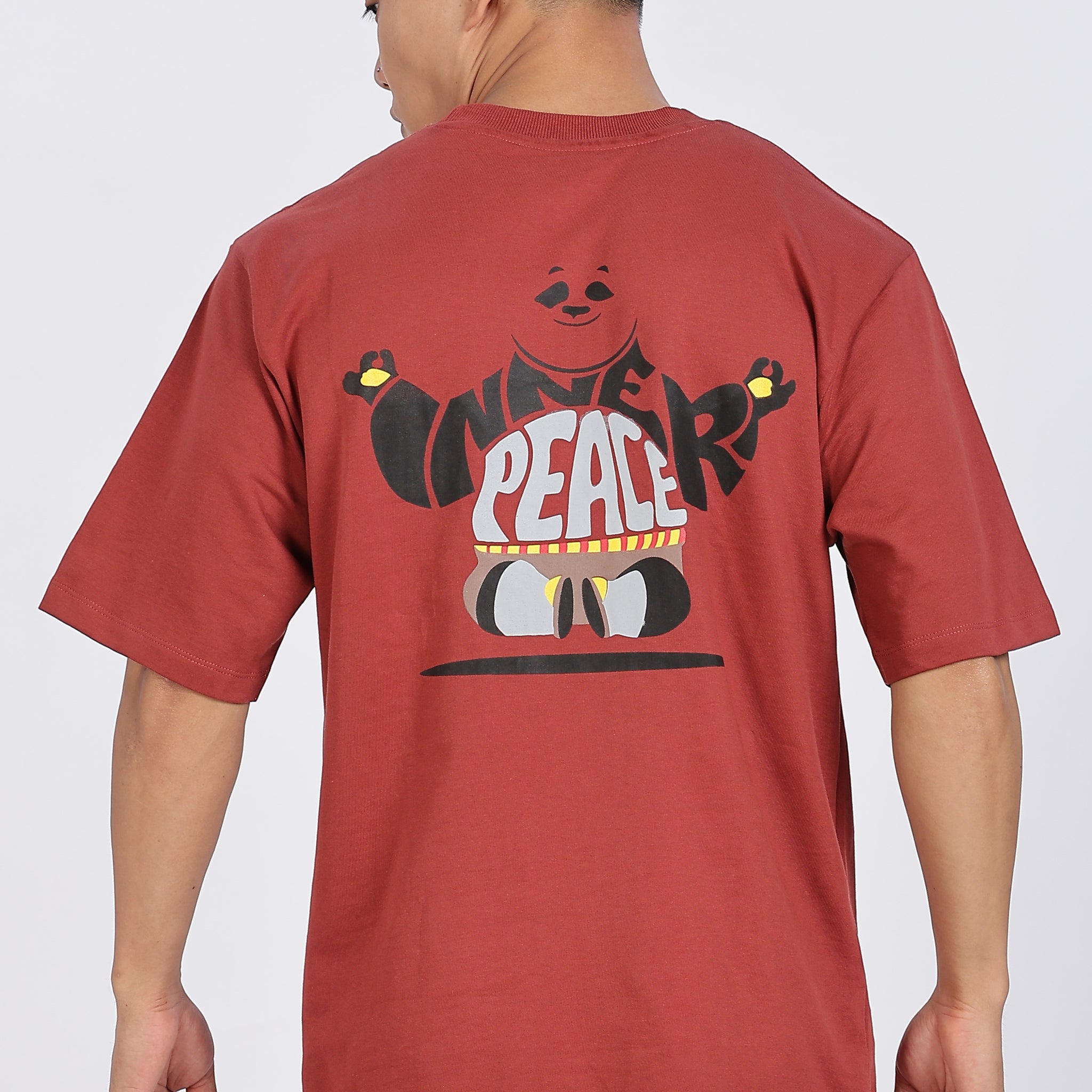 Inner Peace Red Drop Shoulder T-Shirt (Article B0289)
