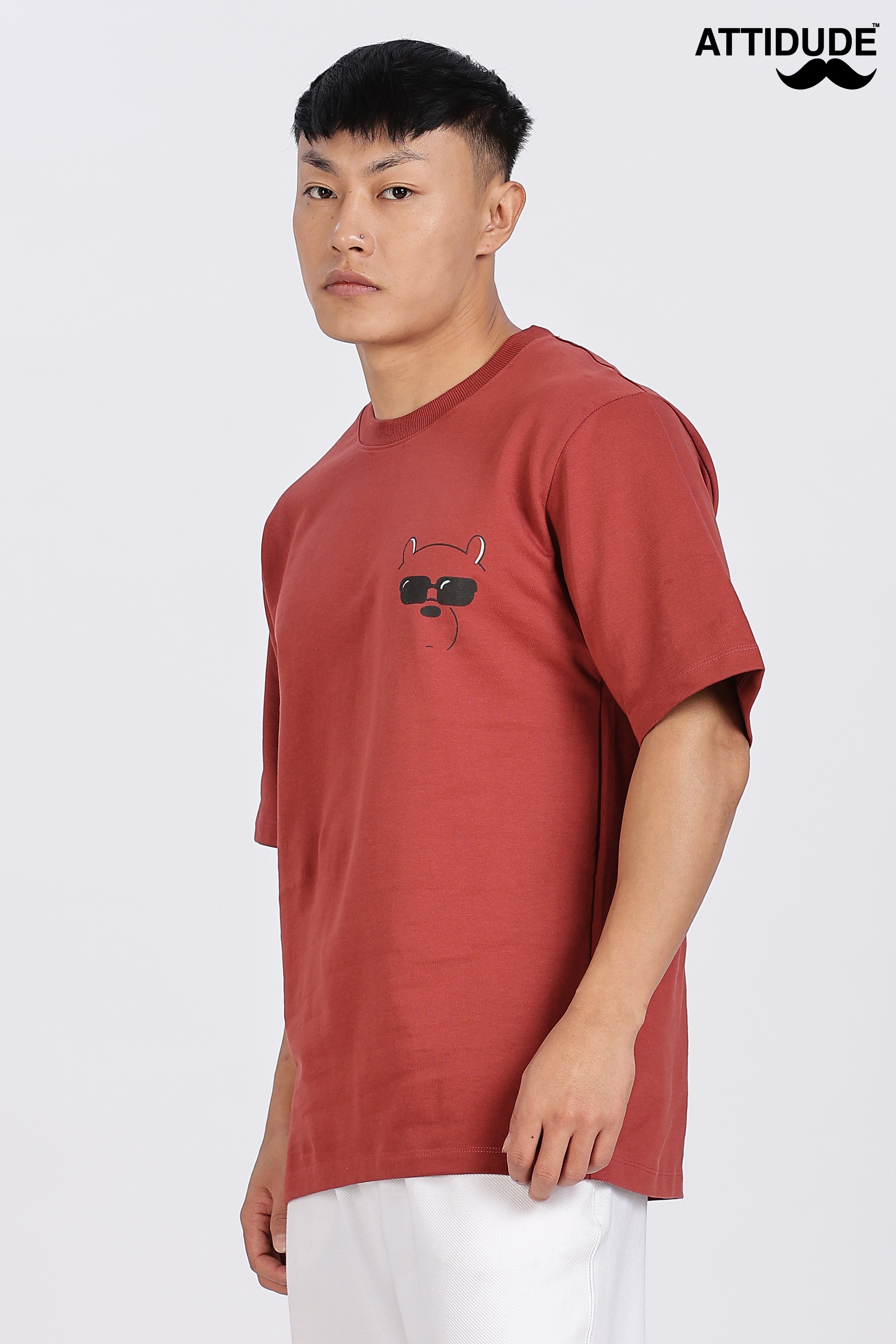 Inner Peace Red Drop Shoulder T-Shirt