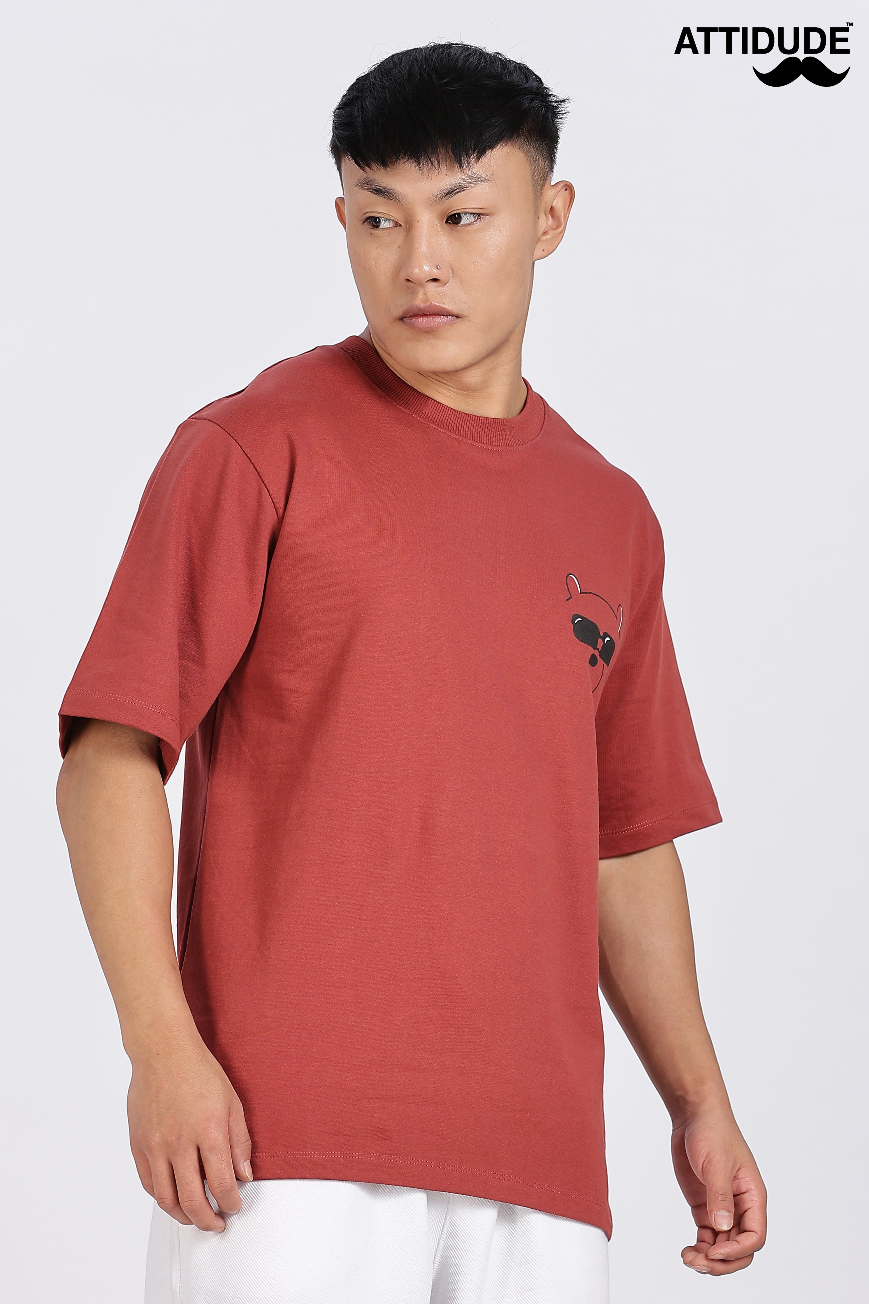 Inner Peace Red Drop Shoulder T-Shirt
