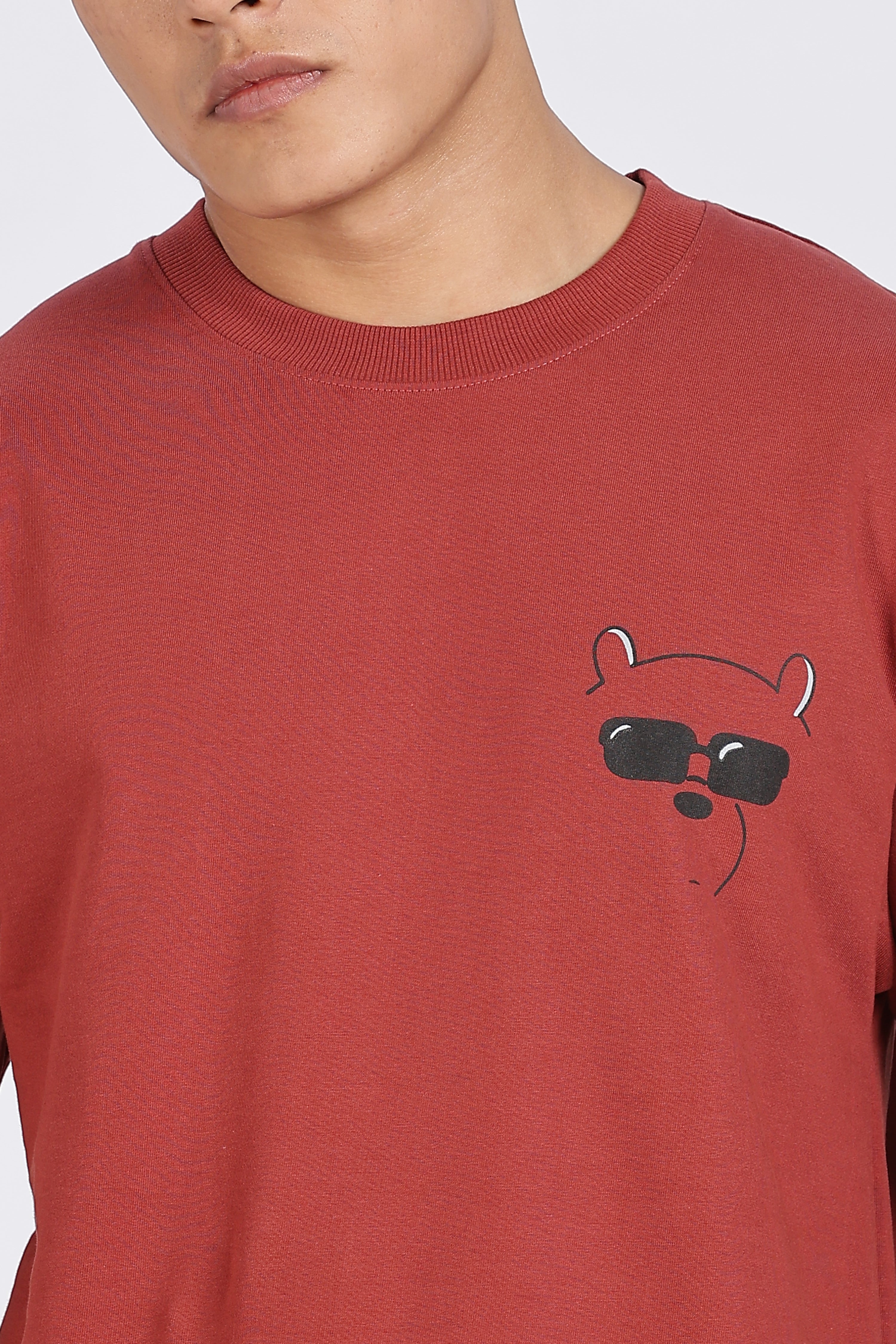 Inner Peace Red Drop Shoulder T-Shirt