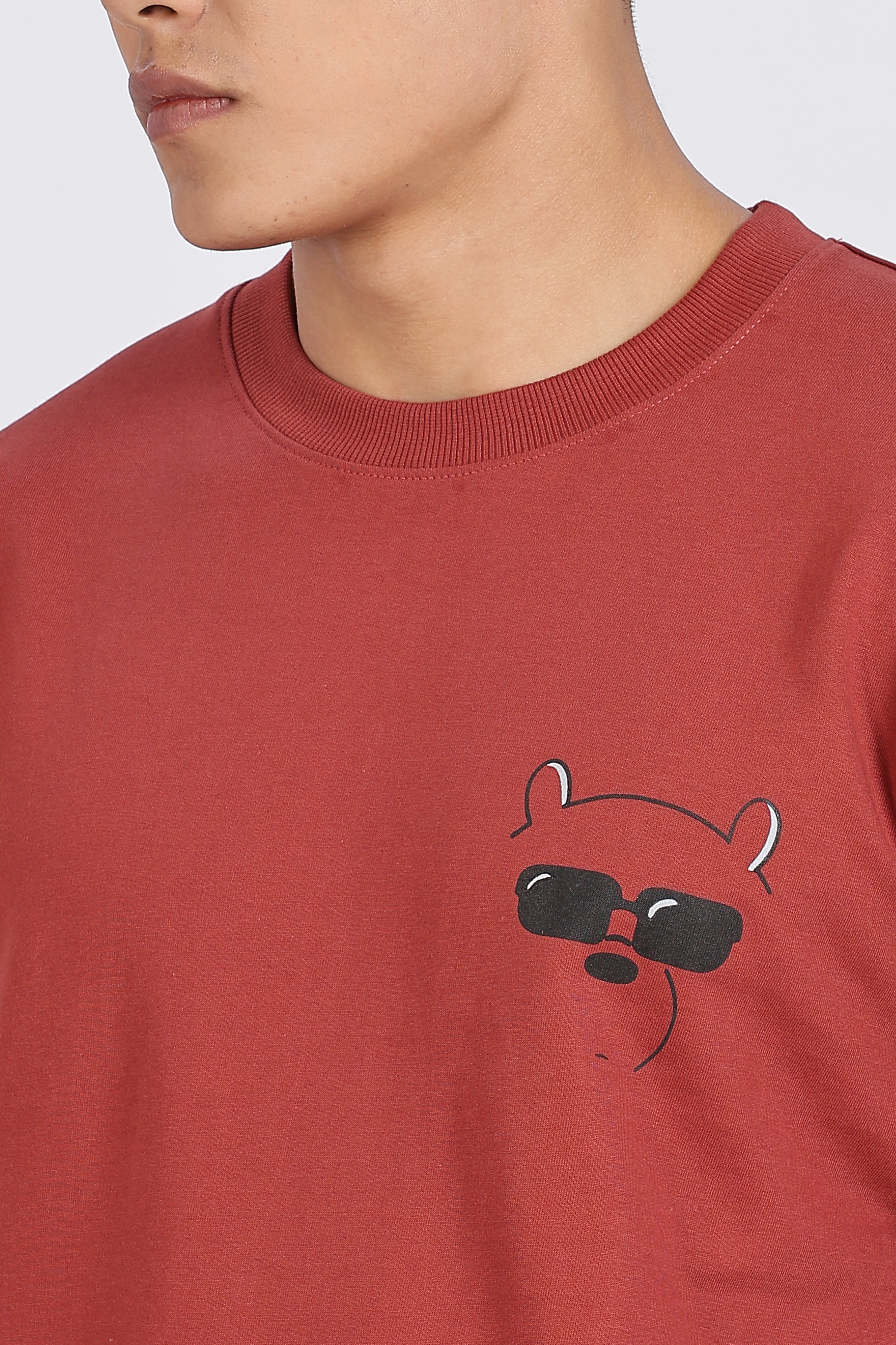 Inner Peace Red Drop Shoulder T-Shirt