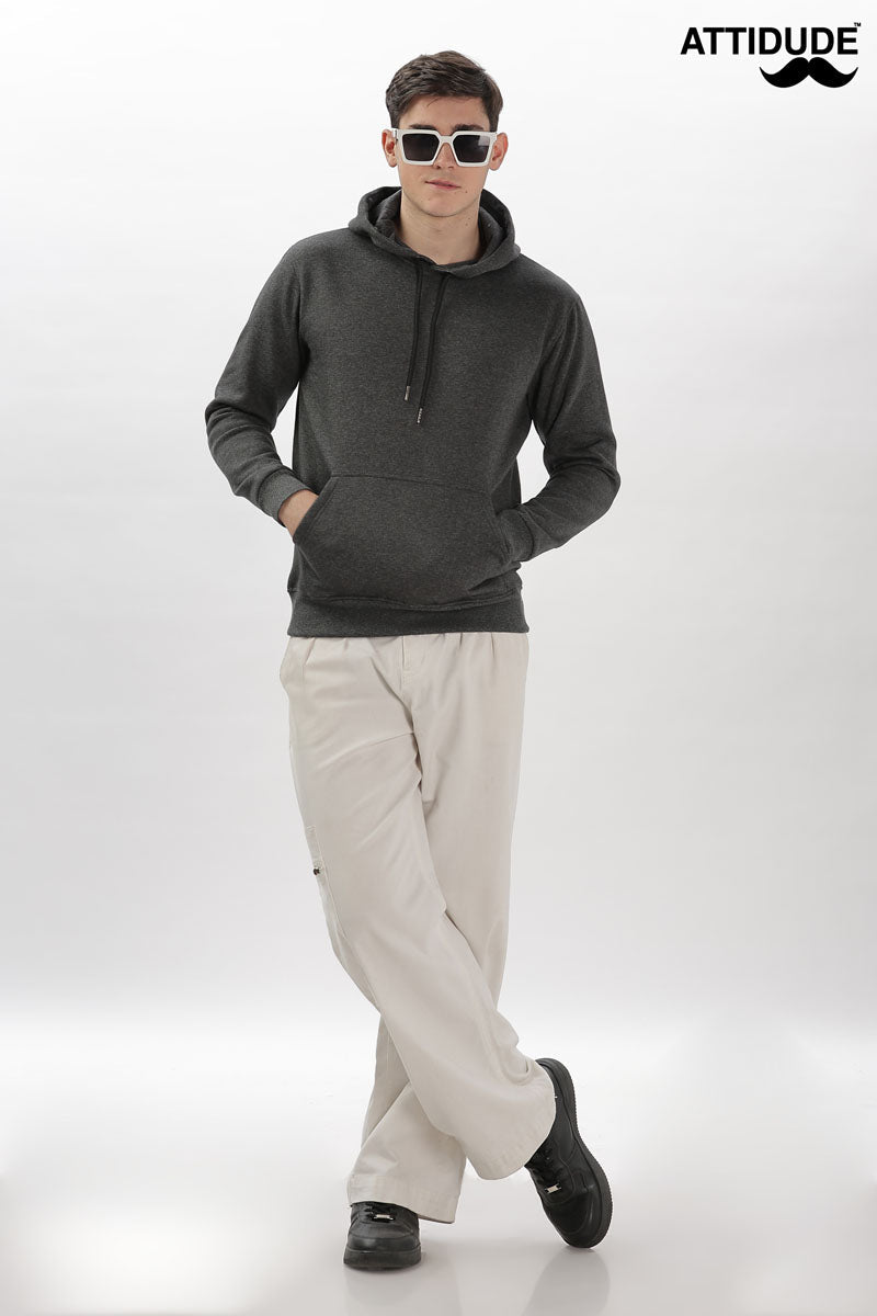 Sleek Grey Pullover Hoodie