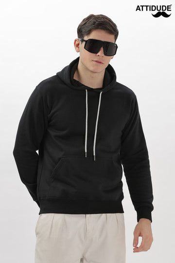 Trendy Black Pullover Hoodie