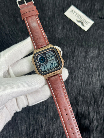 Casio Royale Brown & Rose Gold Watch