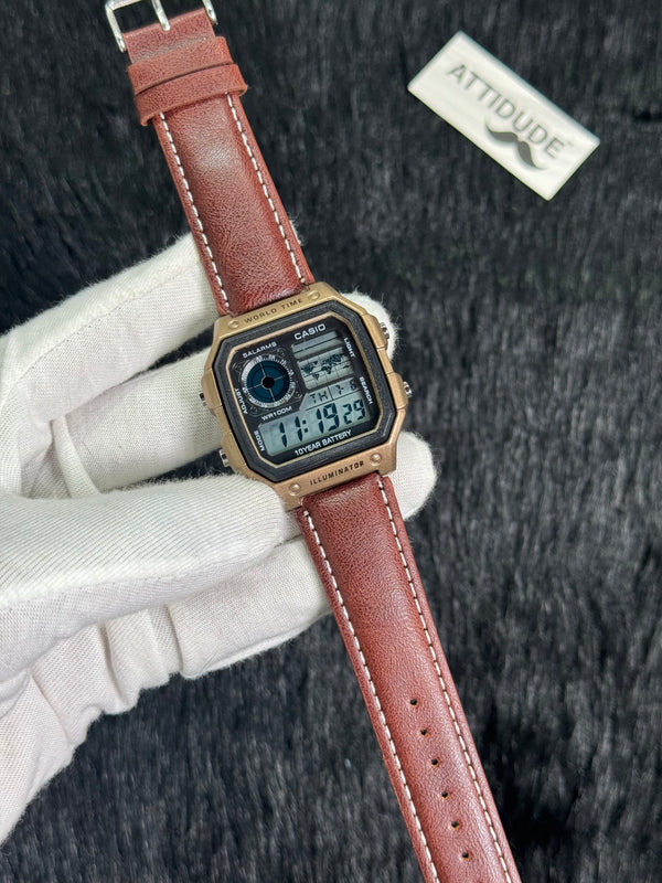 Casio Royale Brown & Rose Gold Watch