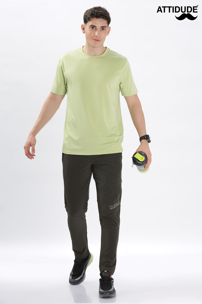 Dark Olive Green Jogger Pants with Adjustable Drawstring