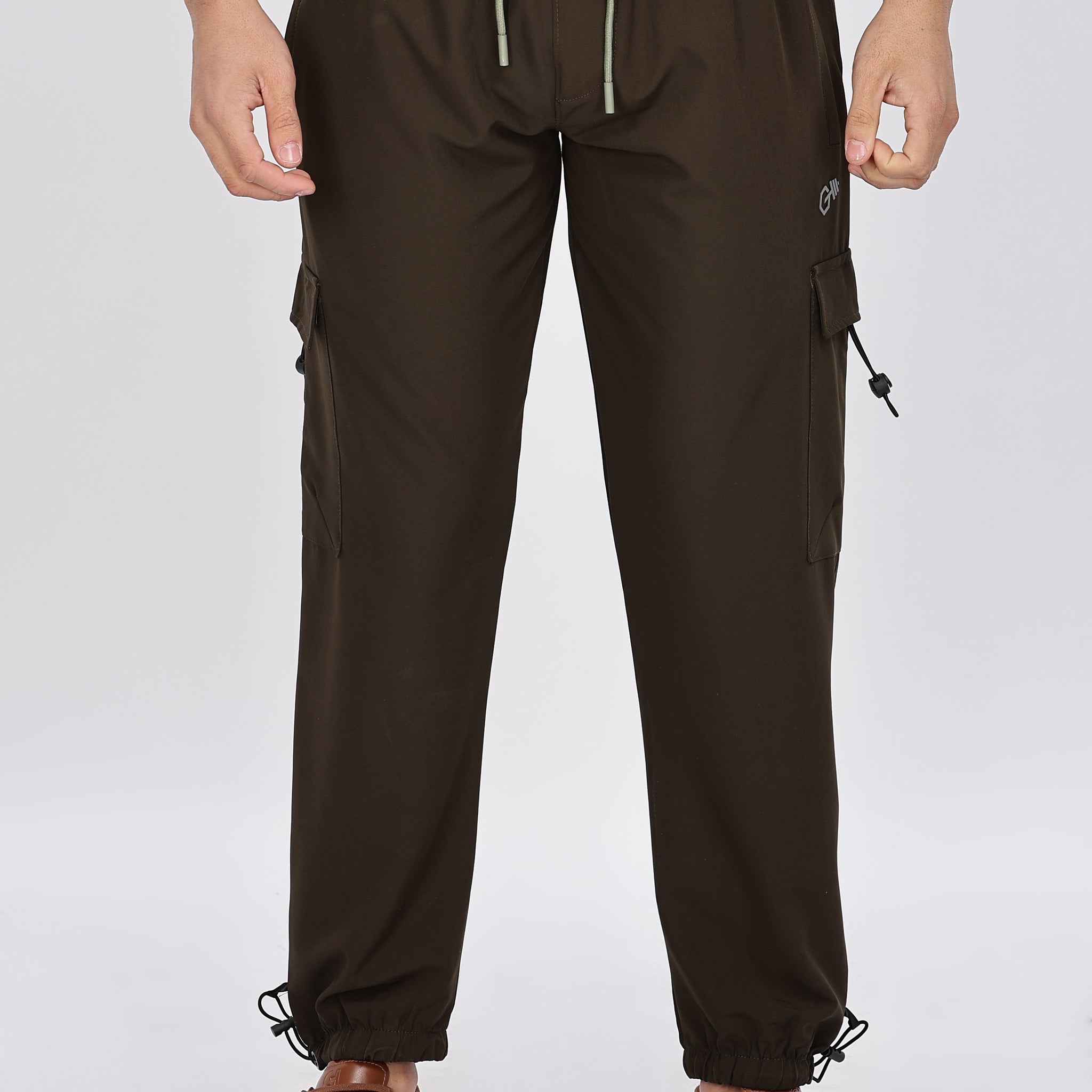 Brown Relaxed Fit Cargo Joggers