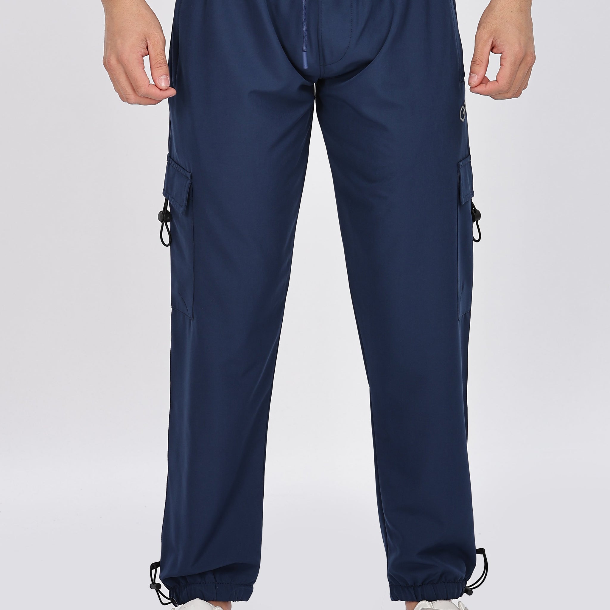 Classic Navy Blue Cargo Jogger Pants with Adjustable Drawstring