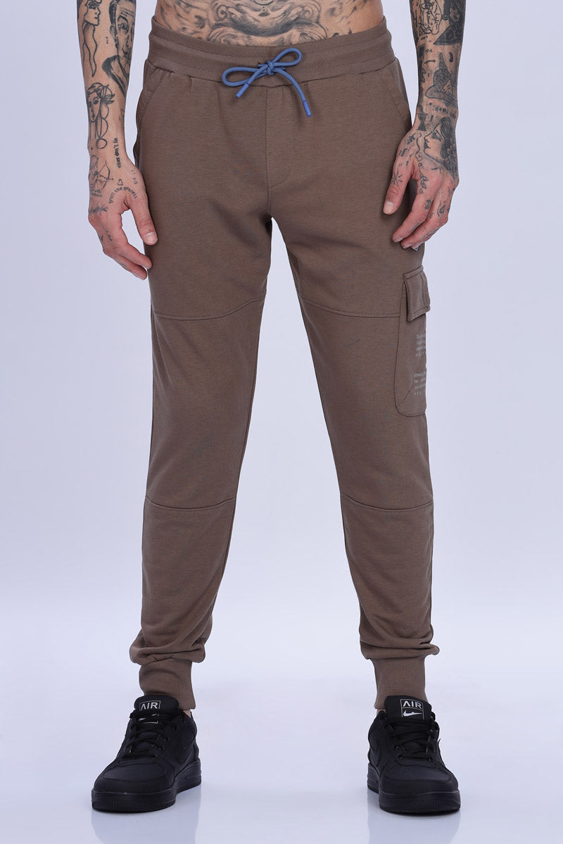 Rugged Mocha Brown Cargo Joggers