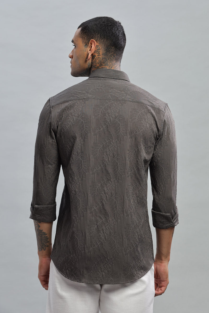 rangoon green embossed long sleeve shirt