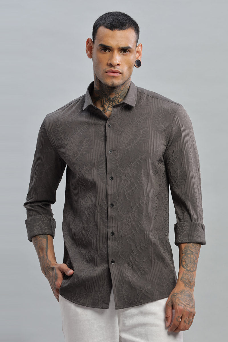 rangoon green embossed long sleeve shirt