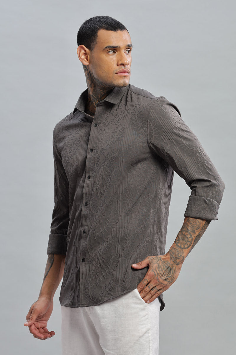 rangoon green embossed long sleeve shirt