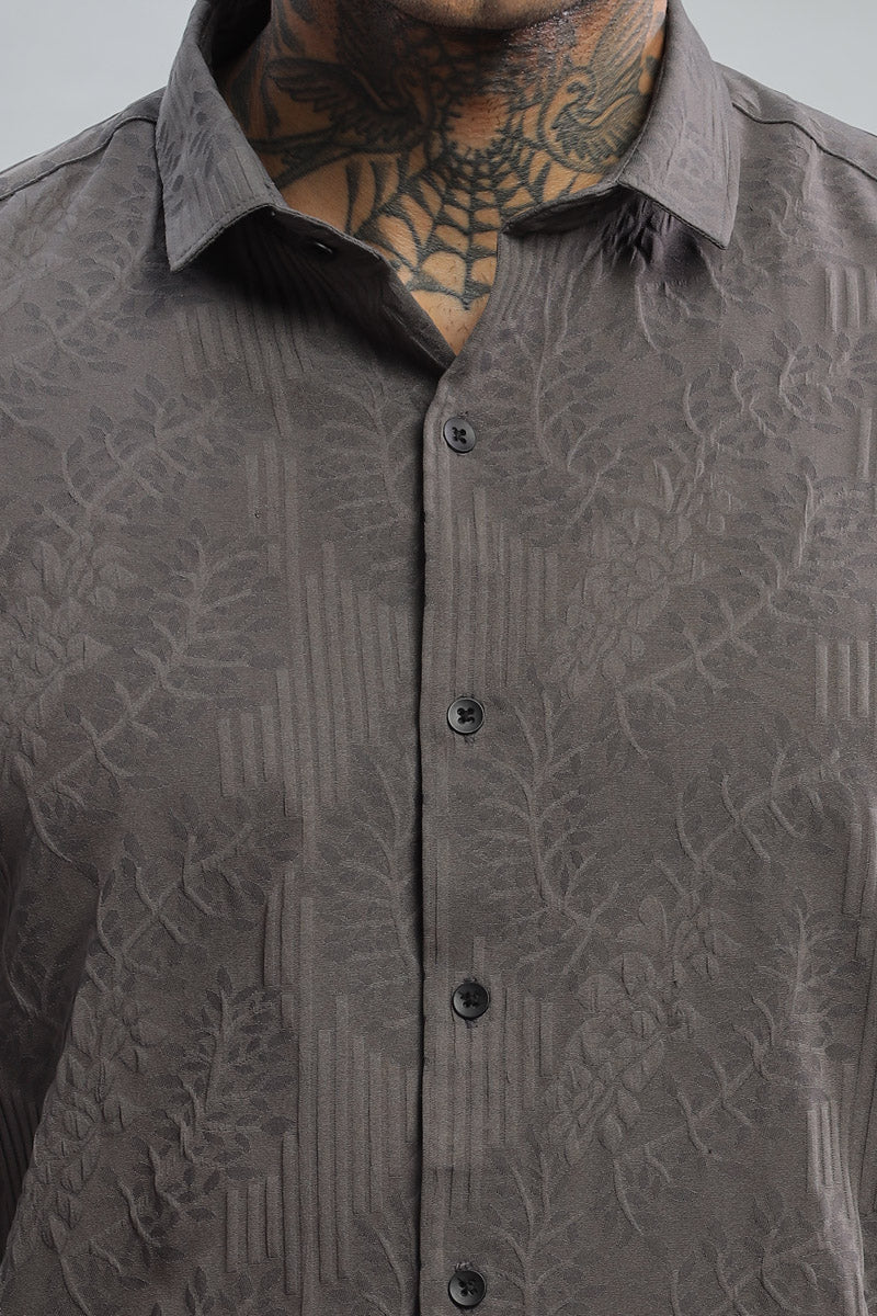 rangoon green embossed long sleeve shirt