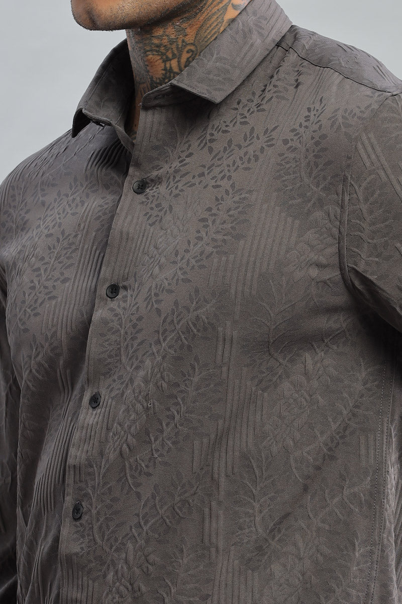 rangoon green embossed long sleeve shirt