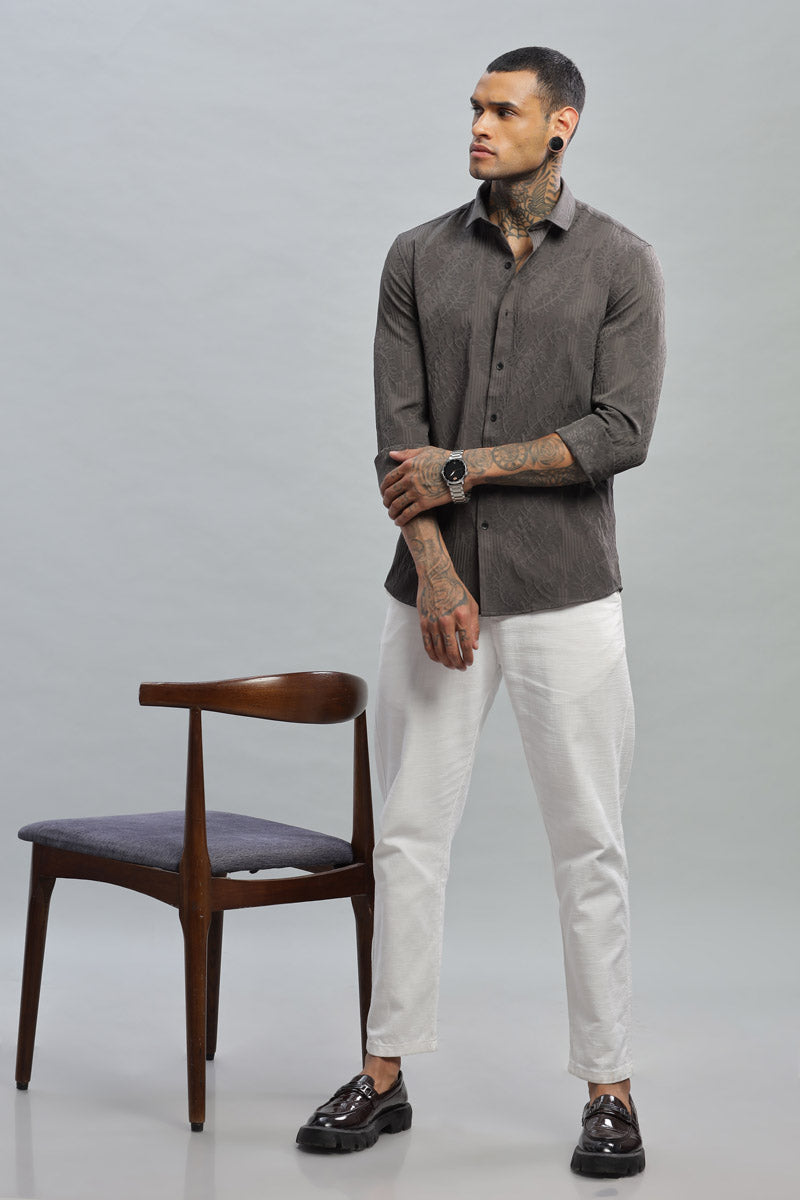 rangoon green embossed long sleeve shirt