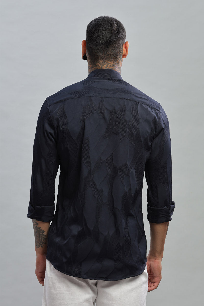 gunmetal embossed long sleeve shirt