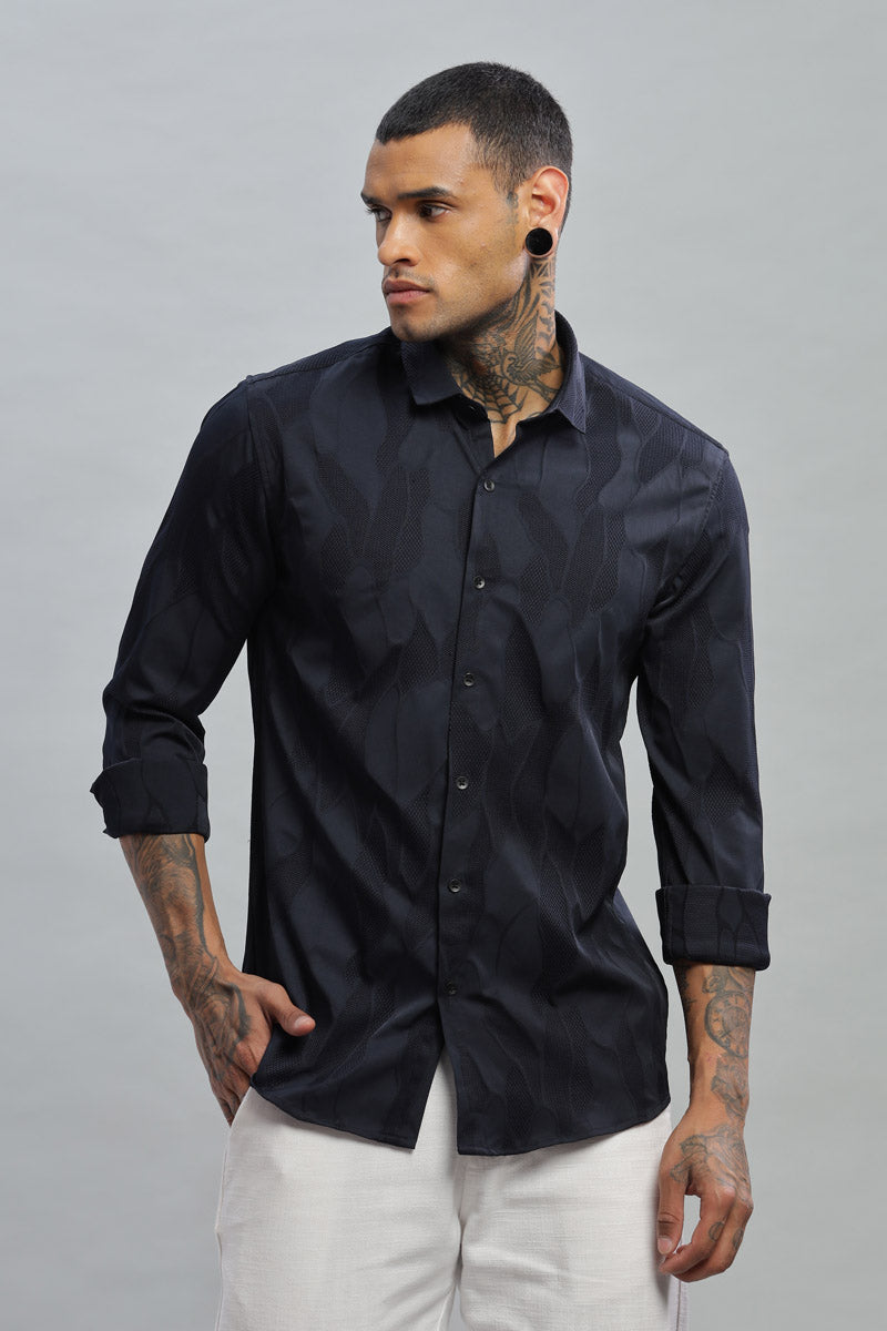 gunmetal embossed long sleeve shirt