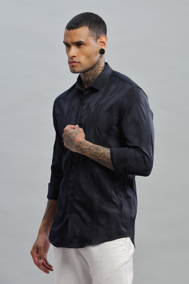 gunmetal embossed long sleeve shirt