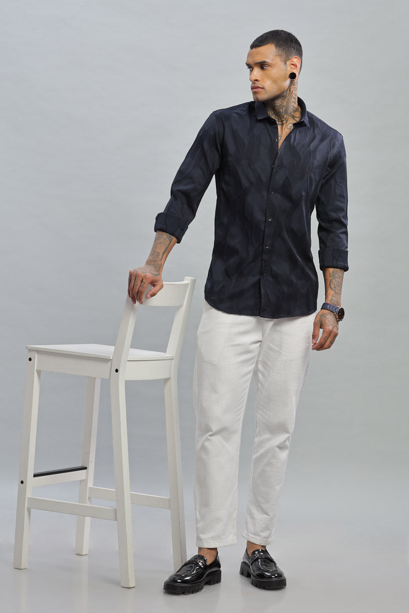 gunmetal embossed long sleeve shirt