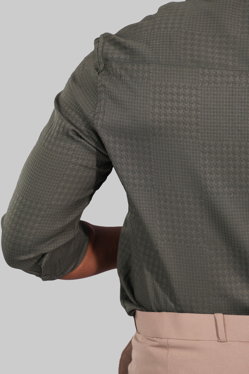 Pale Green Textured Full Sleeve Shirt