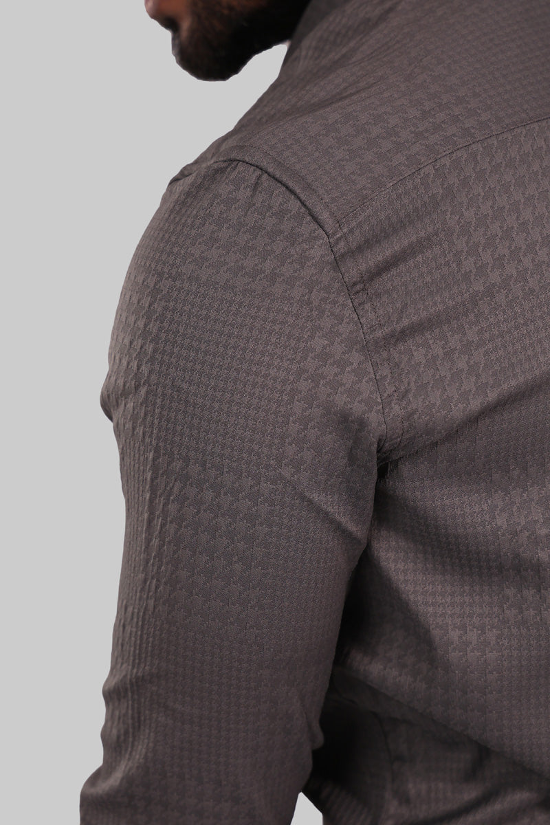 Ironside Grey Textured Full Sleeve Shirt