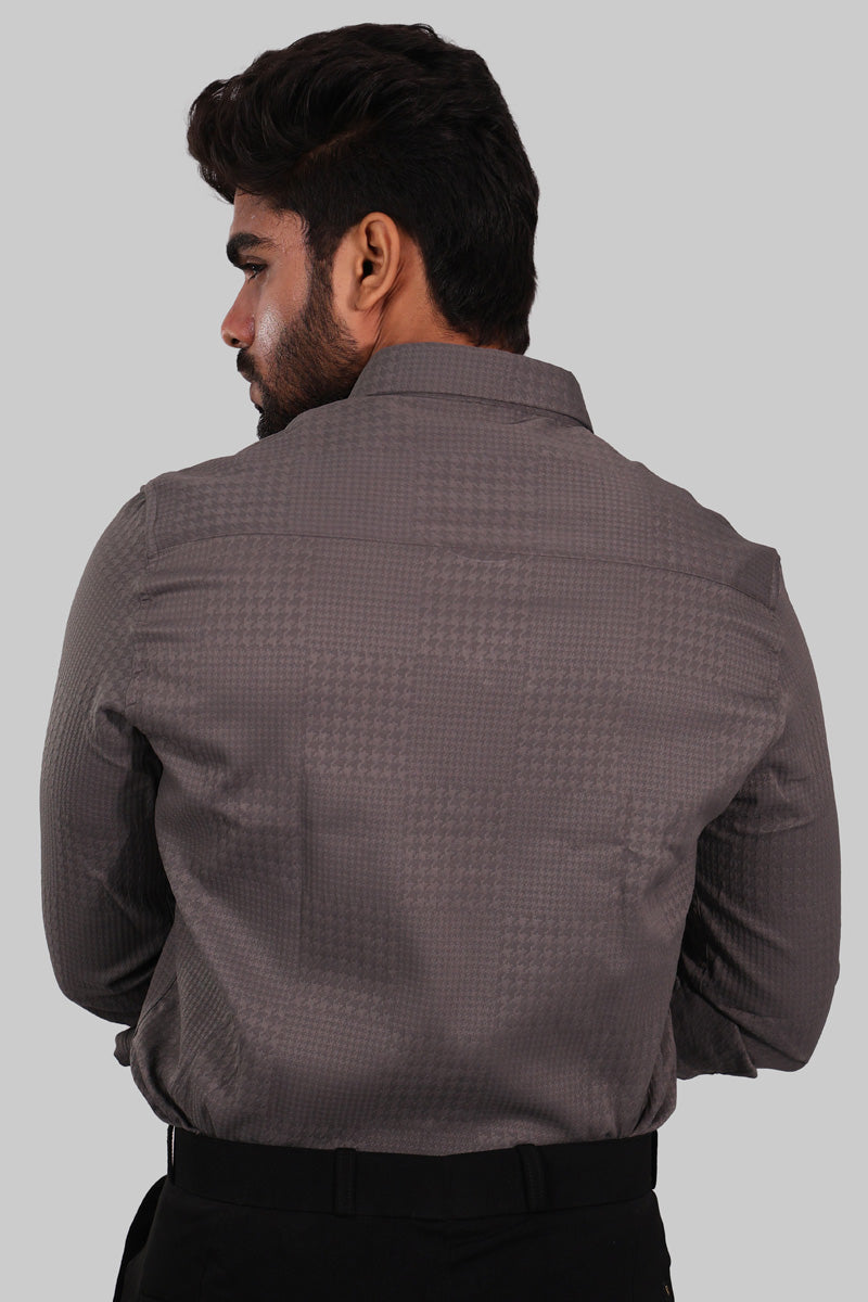 Ironside Grey Textured Full Sleeve Shirt