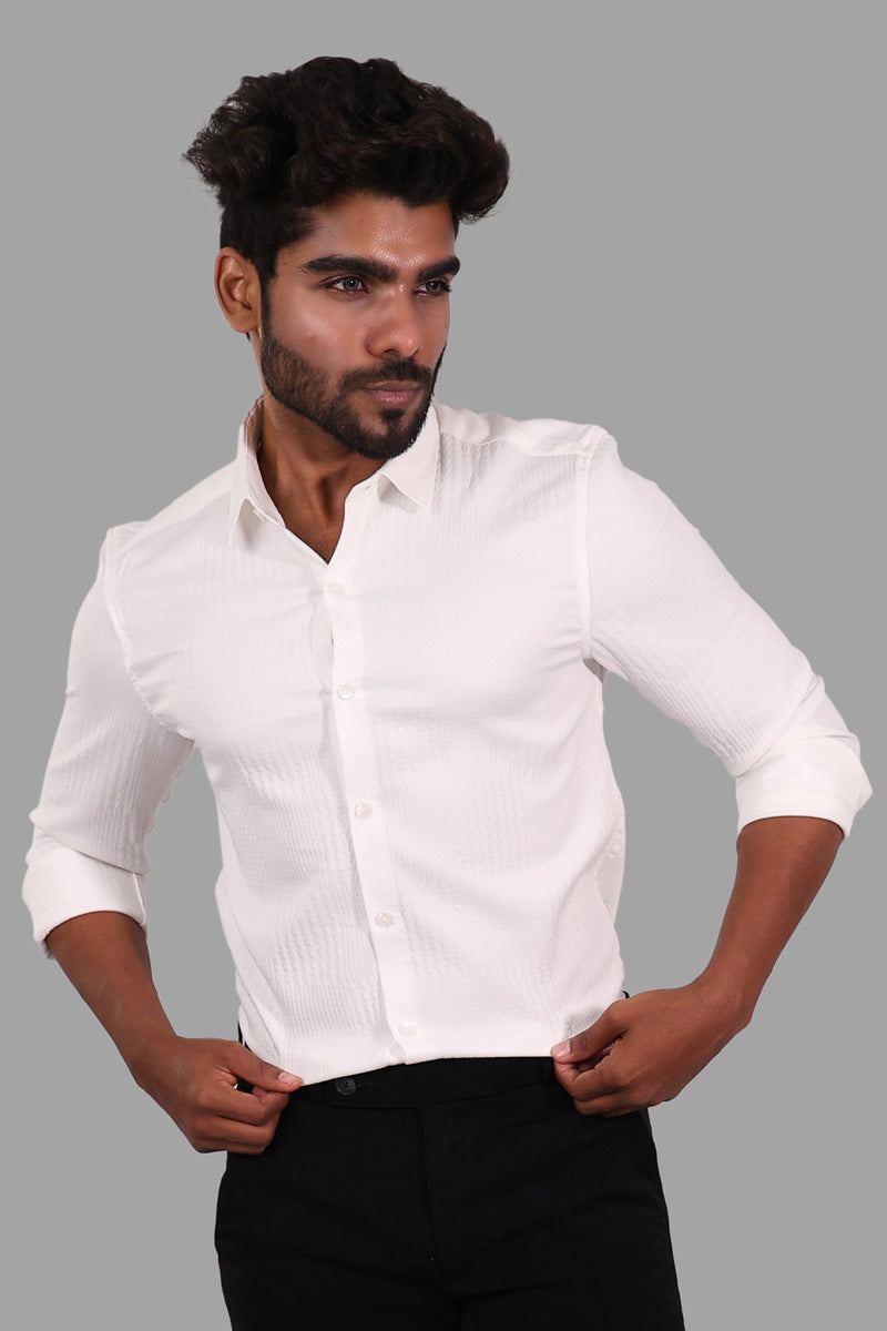 Platinum Textured Full Sleeve Shirt
