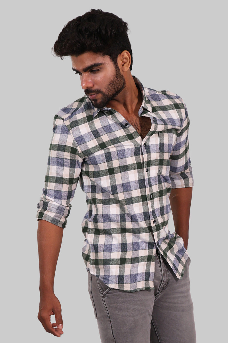 Green Plaid Flannel Shirt