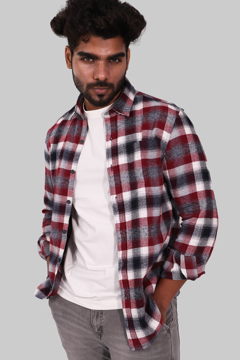 Red & Black Plaid Flannel Shirt