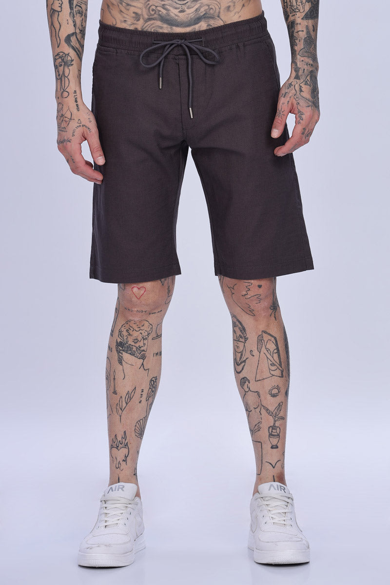 Reddish Magenta Relaxed Fit Drawstring Shorts
