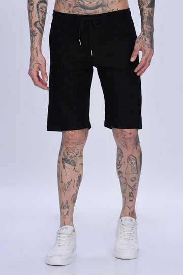 Classic Black Solid Casual Shorts