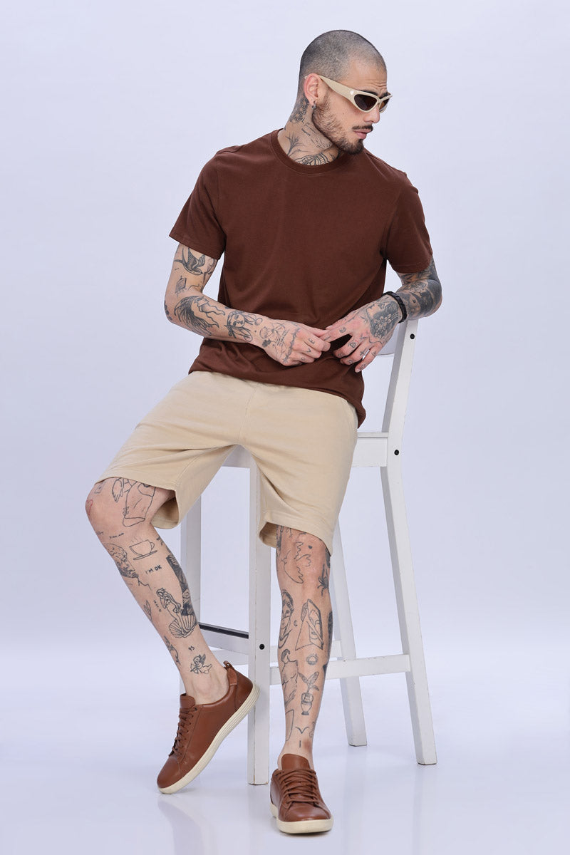Beige Relaxed Fit shorts
