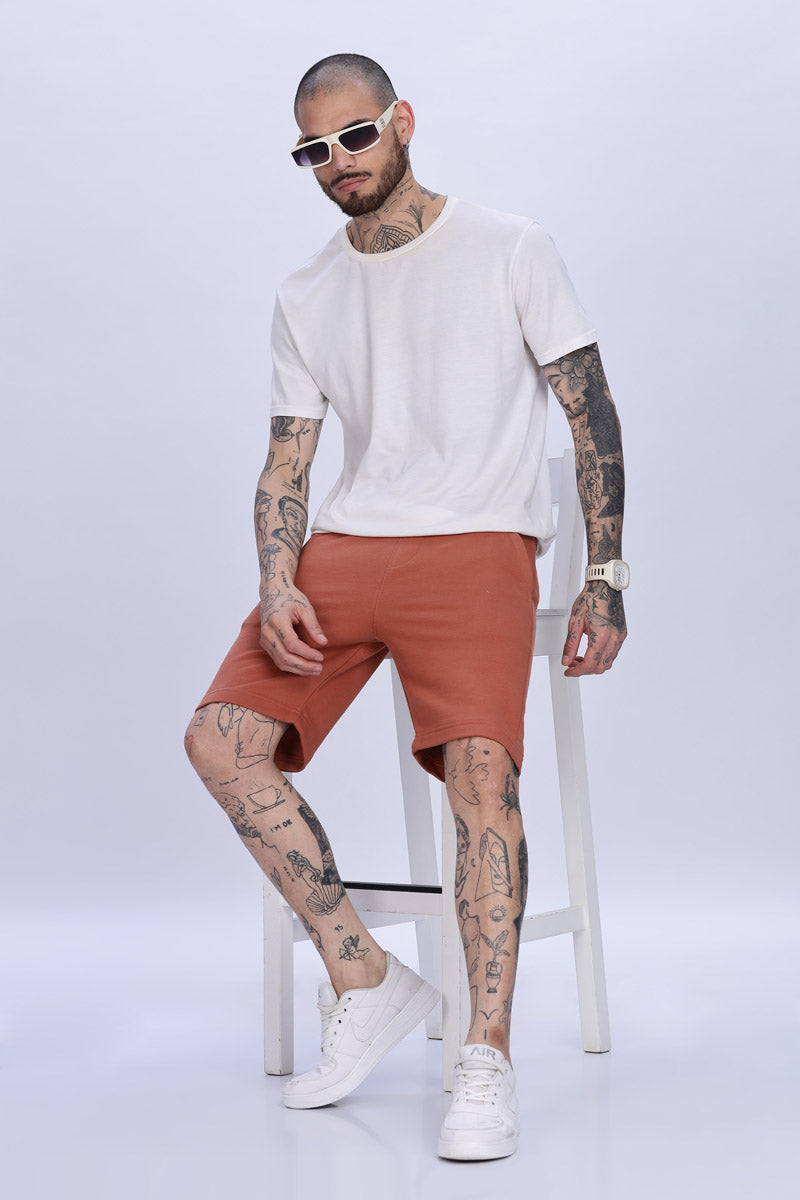 Burnt Orange Drawstring Shorts