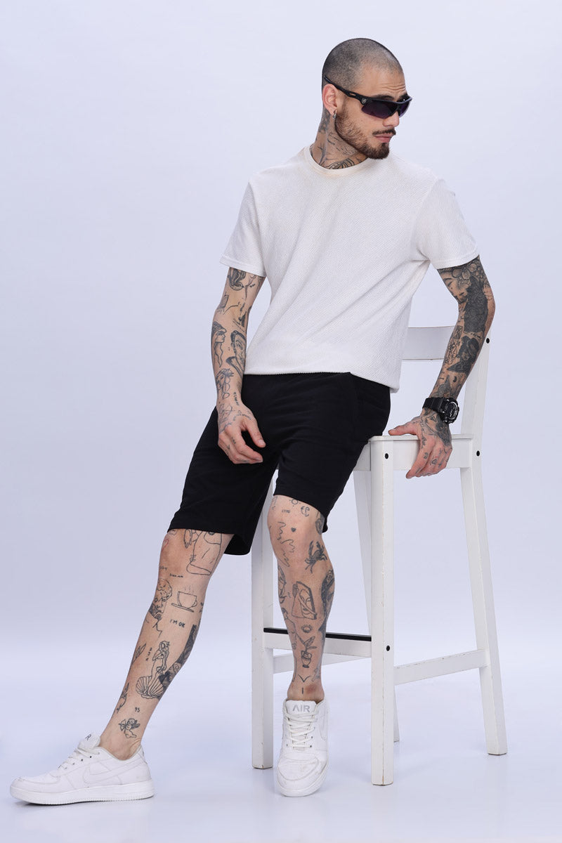 Black Relaxed Fit Casual Shorts