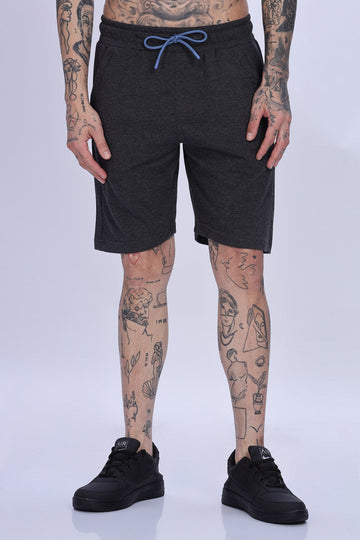 Charcoal Grey Plain Relaxed Fit Shorts
