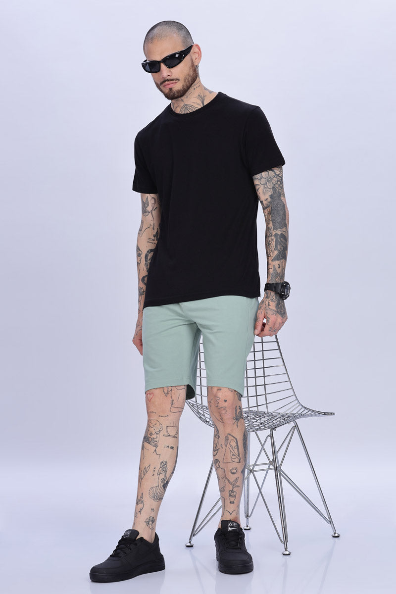 Mint Green Relaxed Fit Drawstring Shorts