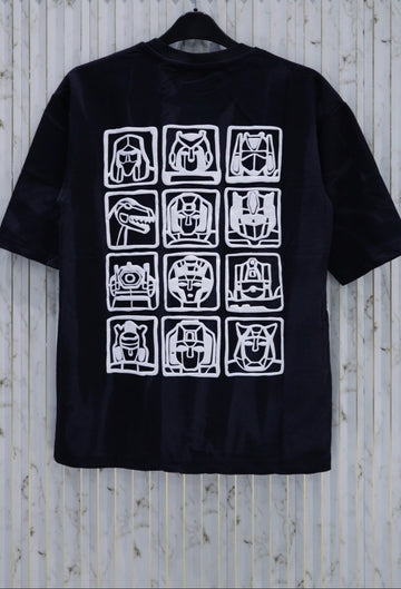 Black Graphic Printed Oversized Tee (Article B2105)