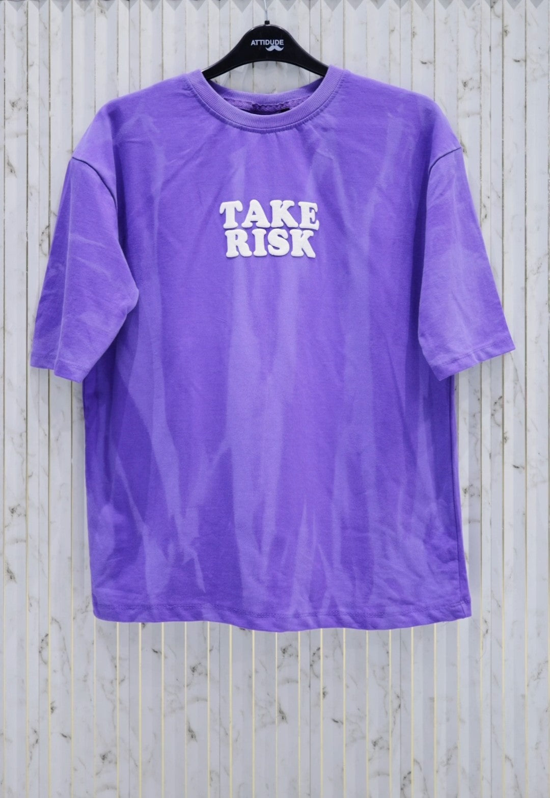 Purple Graphic Printed Oversized Tee (Article B2105)