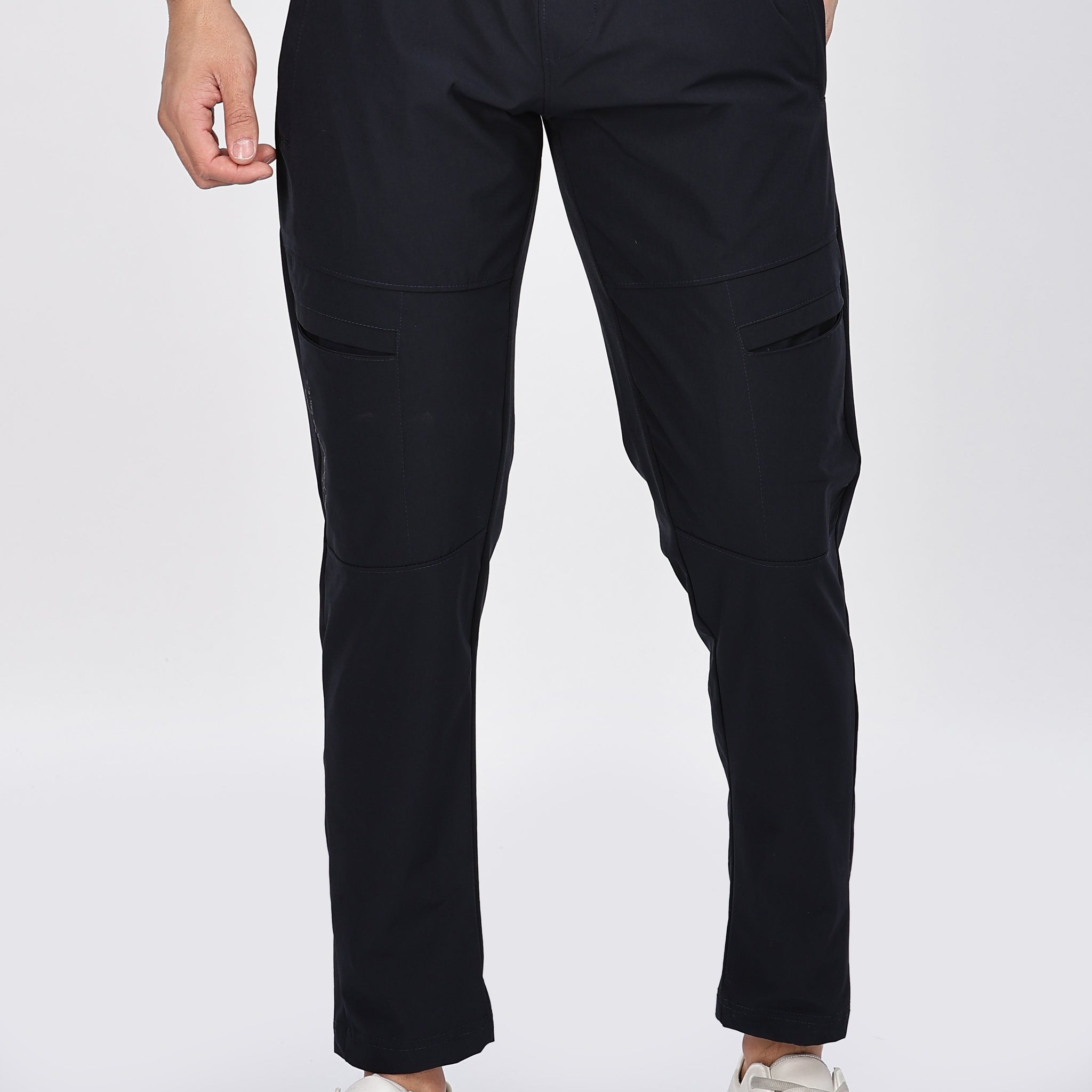 Navy Blue Cargo Trackpant with Drawstring Closure