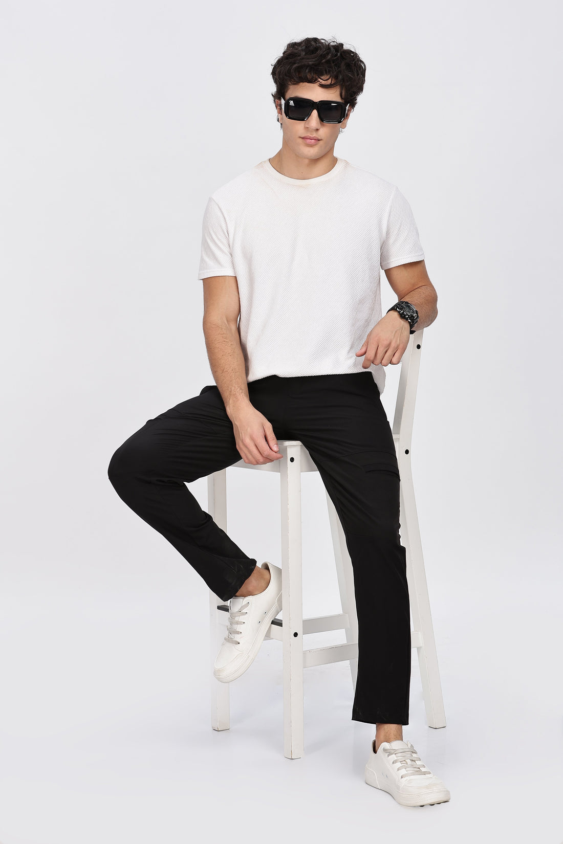 Black Cargo Trackpant with Utility Pockets