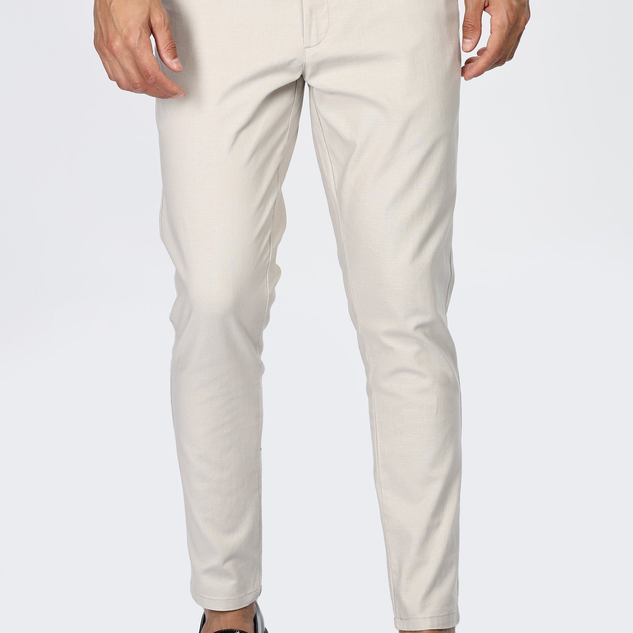 White Slim Fit Trousers