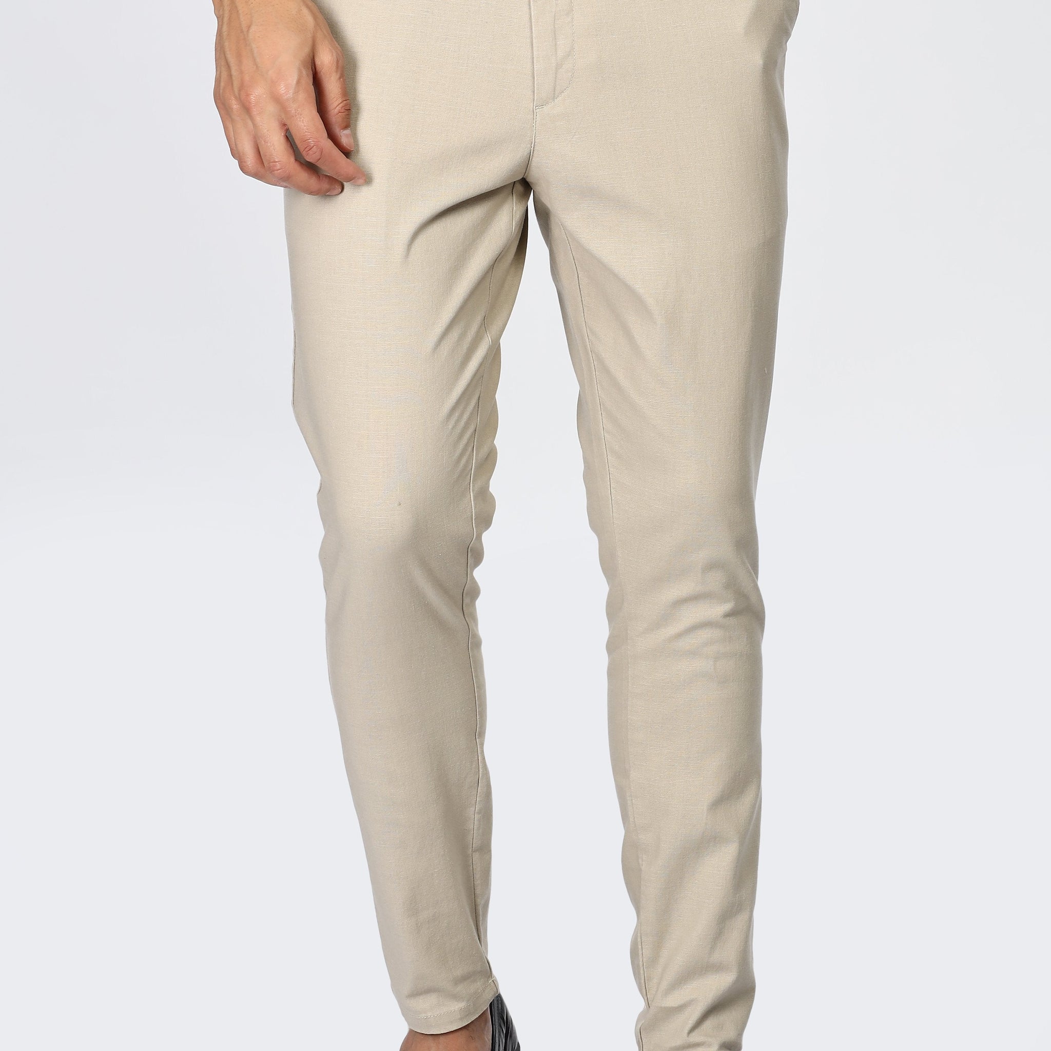 Taupe Grey Slim Fit Trousers