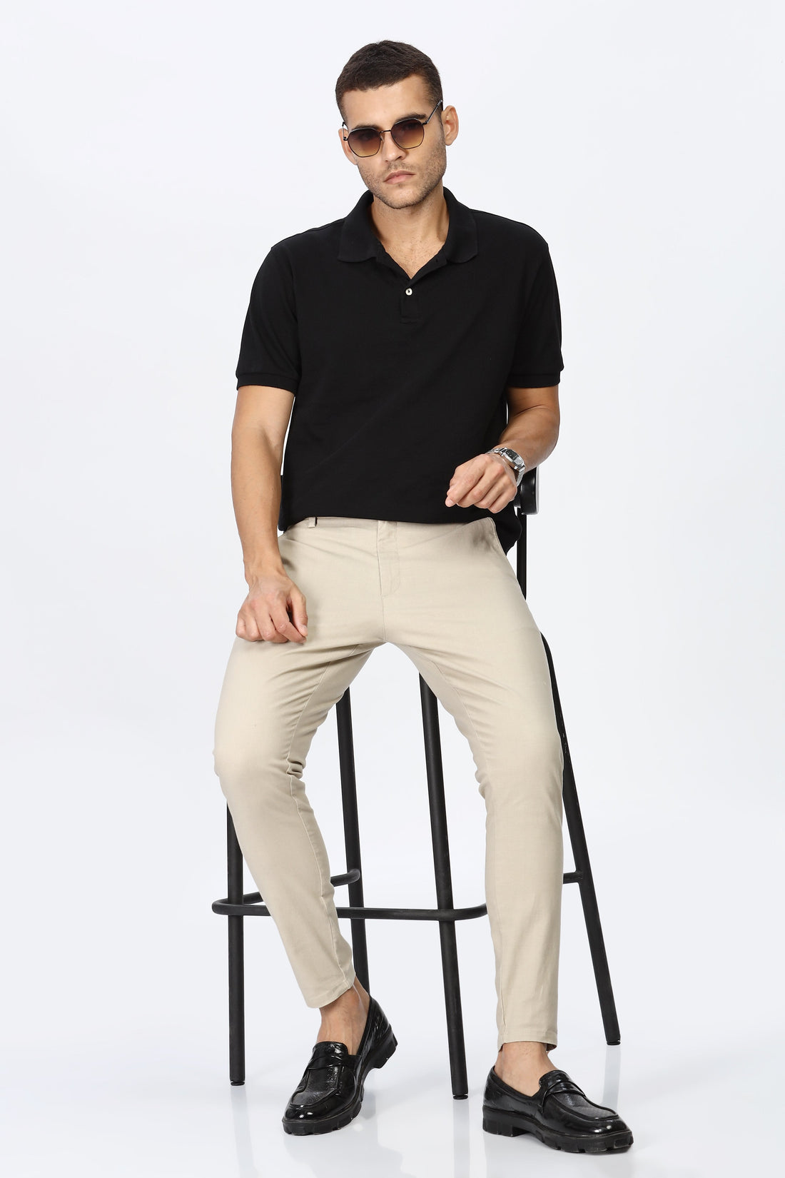 Taupe Grey Slim Fit Trousers