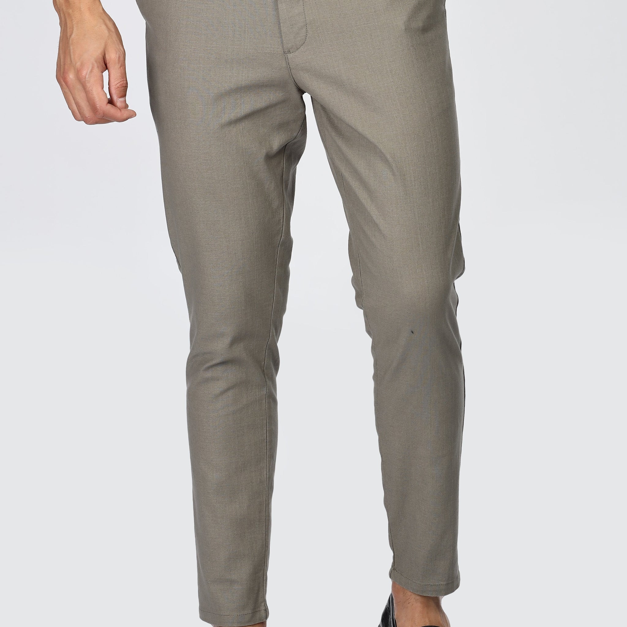Stone Grey Slim Fit Trousers