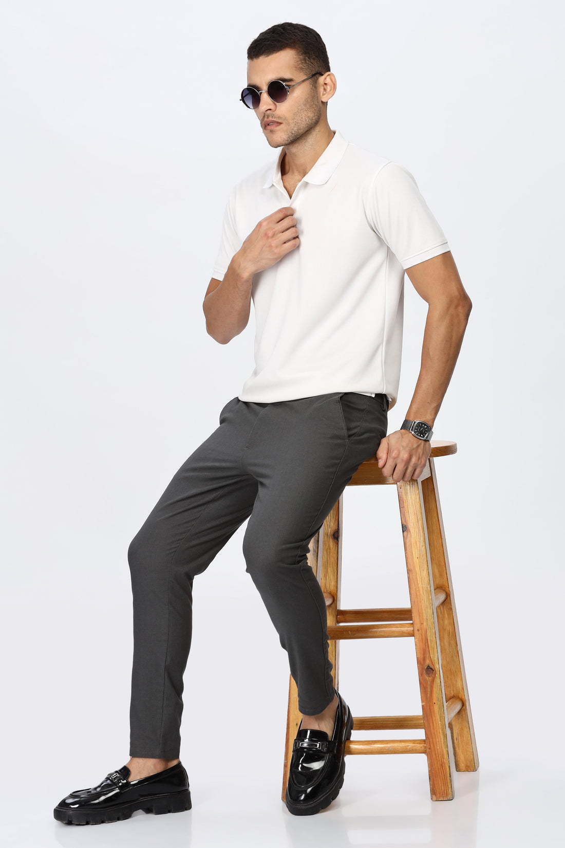 Charcoal Slim Fit Trousers