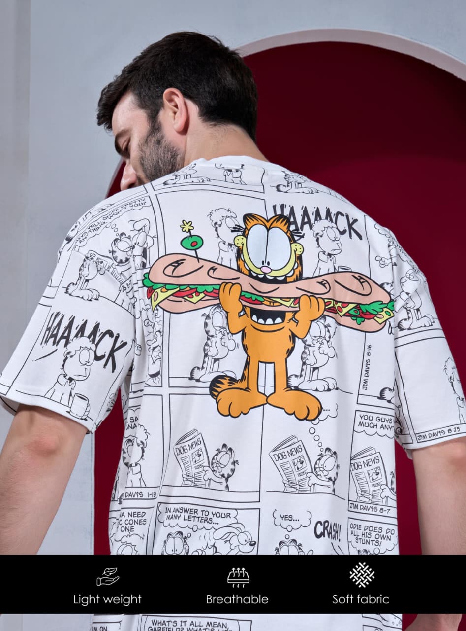 Garfield Comic Oversized T-Shirt(Article B2457)